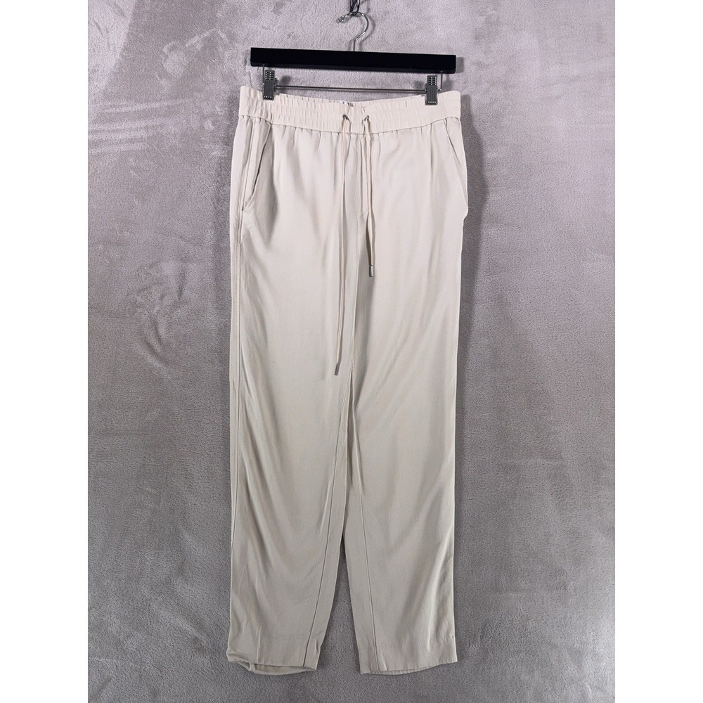 Helmut‎ Lang Drawstring Pants Womens Size 6 Beige Pull On Tapered Minimalist